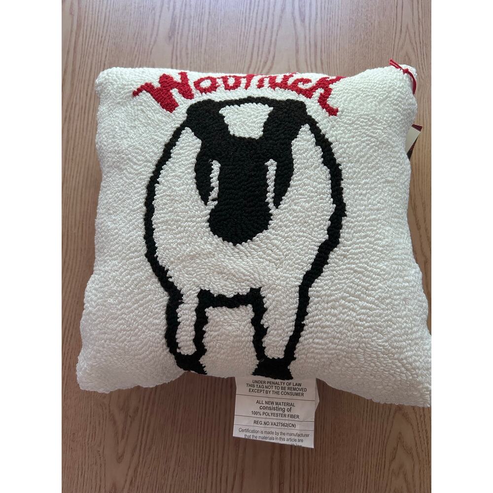 New Woolrich Toss Pillow Cow 🐮 Print White size 14”x14”